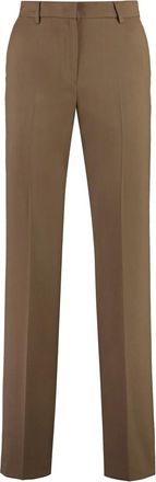 Pantaloni Torino Ambra Wool Blend Broeken - Dames - Straight fit broeken - Bruin - S - Wol - Broeken