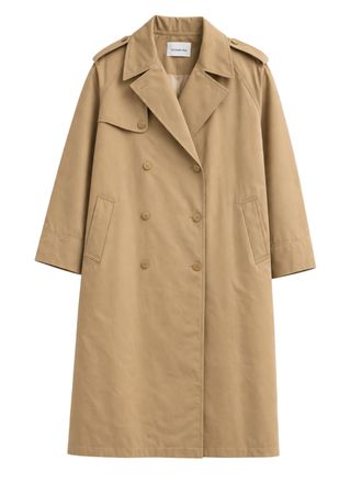 Frankie Shop Beige Loose Fit Cotton Trench Coat