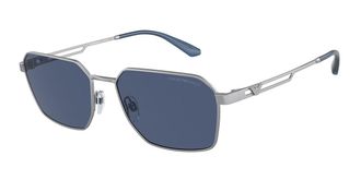 Emporio Armani EA2140 Asian Fit 304580 Mens Sunglasses Silver Size 57