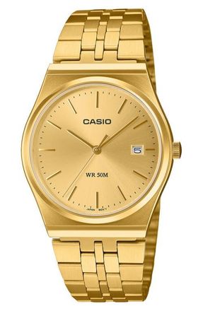 Casio Vintage Analog Bracelet Watch, 35mm in Gold at Nordstrom