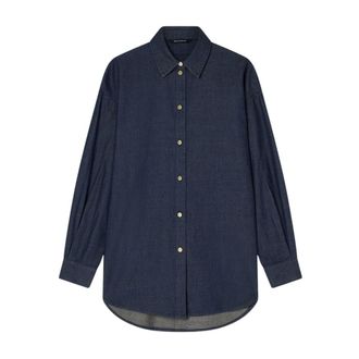 A|X Armani Exchange Chambray overhemd - Dames - Blouses & Shirts - Blauw - Maat: S Katoen