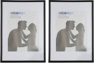Relaxdays Relaxdays - Set 24 Marcos Fotos Cl&aacute;sicos, Fotograf&iacute;as 20x30 Cm Y 15x20 Cm, Portarretratos Mesa O Pared, Pl&aacute;stico, Negro Y Blanco