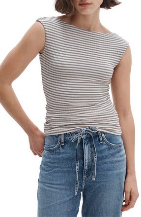 Rag & Bone Luca Stripe Rib Tank in Ivory Stripe at Nordstrom, Size Large