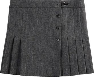 Fay Gonna plissettata con bottoni - Grigio