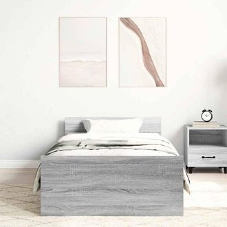Berkfield Home Durable Bed Frame Grey Sonoma 100x200 cm Engineered Wood