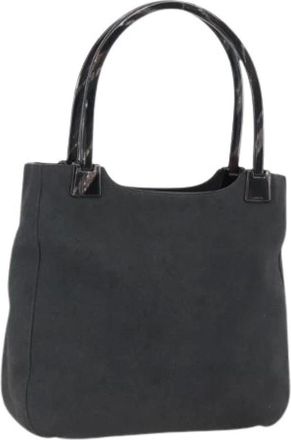 Prada Pre-owned Handbags, female, Black, Size: ONE SIZE Pre-owned Suede Handbag
