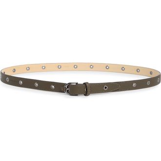 Longchamp Grommet Leather Belt in Khaki at Nordstrom Rack