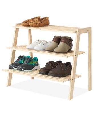 Whitmor 3-Tier Wood Shoe Shelf Rack