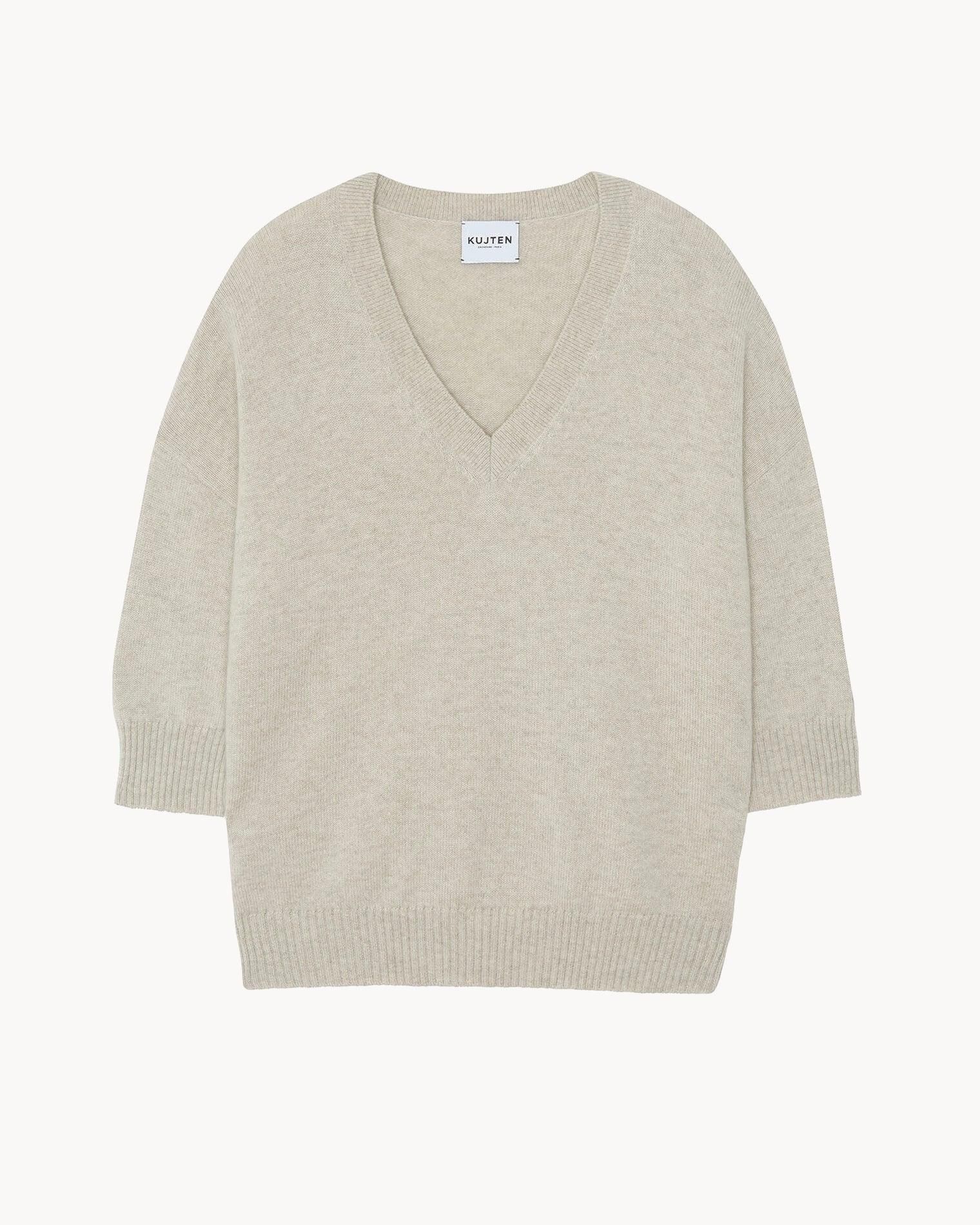 Pull Femme Chic Col V – Manches Longues – Tissu Doux Chaud – Style Vintage Cachemire – Grande Taille – Hiver Automne