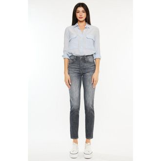 Kancan Taryn High Rise Cigarette Leg Jeans in Gray at Nordstrom, Size 27