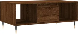 vidaXL Vidaxl - Mesa De Centro Madera Contrachapada Marr&oacute;n Roble 90x50x36,5 Cm