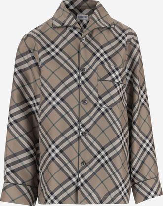 Burberry Womens Silk Shirt With Check Pattern