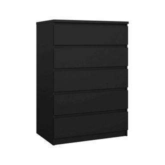Dmora Cajonera Georgette, C&oacute;moda Multiusos, C&oacute;moda De Dormitorio, Gabinete Con Cajones, 77x50 H111 Cm, Negro - Dmora