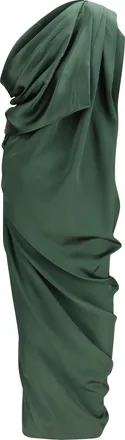 Vivienne Westwood Womens Draped Midi Dress Green Polyester