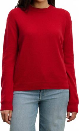 Velvet Crystal Sweater In Red