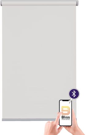 Sunlines Elektrisches Rollo »Miami« Lichtschutz Sichtschutz mit Bohren freihängend appgesteuert via Bluetooth, mit Motor & Akku, silberfarbener Fallstab