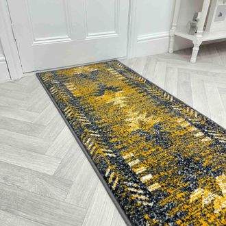 Runrug Hallway Carpet Runner Rug - Soft & Comfy, 9mm - Native in Beige | Size: 70 cm x 360 cm