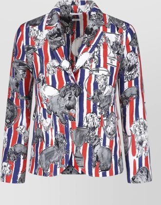 Thom Browne jacket all over print long sleeves lapels