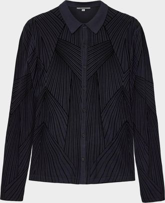 John Varvatos Mens Flocked Knit Button-Down Shirt