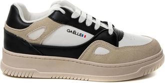 Ga&euml;lle Paris Zwarte Su&egrave;de Sneaker met Leren Bovenwerk - Dames - Sneakers - Veelkleurig - 36 EU - Su&egrave;de - Schoenen