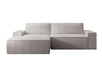 VENTE-UNIQUE.COM Sof&aacute; rinconera terciopelo gris claro