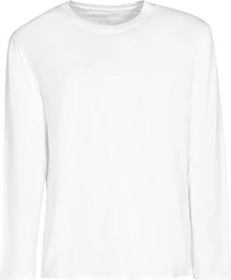Majestic Filatures T-shirts en Polos Wit - Heren - Longsleeves - Wit - M - Tops