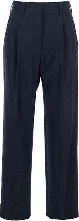 Blazé Milano maine Blue Pants With Front Pences In Wool Woman