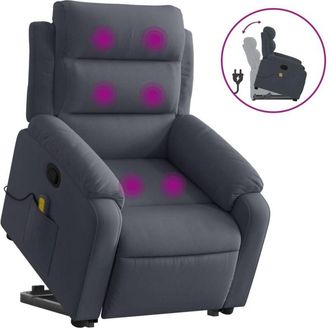 vidaXL Vidaxl - Sill&oacute;n Reclinable De Masaje Elevable Terciopelo Gris Oscuro