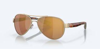 Costa Unisex Loreto Polarized Sunglasses In Brushed Gold Gold Mirror