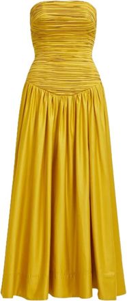 Aje Abito midi Marigold senza spalline - Giallo