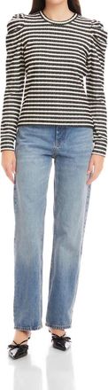 Fifteen Twenty Leila Puff Sleeve Top In Stripe