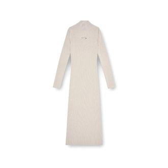Diesel Mock Neck Midi Jurk - Dames - Kleedjes - Grijs - L - Polyester - Kleedjes