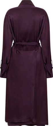 Victoria Beckham Womens Long Trench Coat Purple Acetate & Raincoats