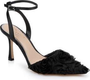 Badgley Mischka Shannon Pointed Toe Ankle Strap Pump in Black/Black at Nordstrom Rack, Size 5.5