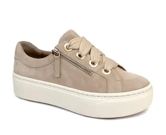 Aetrex Womens Aubrey Platform Lace-Up Sneaker In Sand