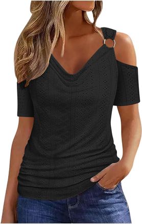 Generic Womens Bohemian Blouse Ladies White T Shirt V Neck T Shirts Batwing Tops Basic Shirt Womens Tops and Blouses Chiffon Vest for Tee Shirts Sleeveless Bl