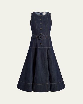 Cinq &agrave; Sept Margaret Sleeveless Denim Midi Dress