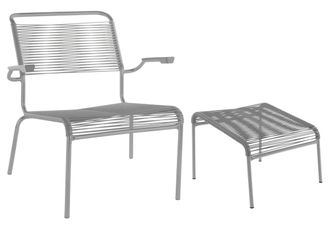 Schubiger M&ouml;bel Spaghetti-Lounger + Hocker S&auml;ntis mit Armlehnen