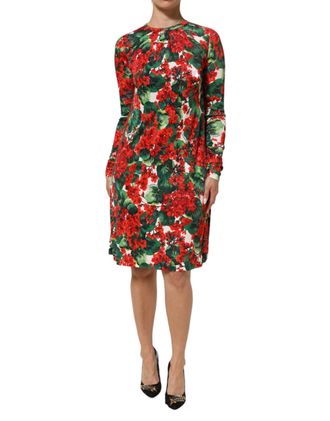 Dolce & Gabbana Womens Multicolor Floral Short Portofino Dress