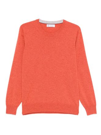 Brunello Cucinelli Sweater met ronde hals - Oranje