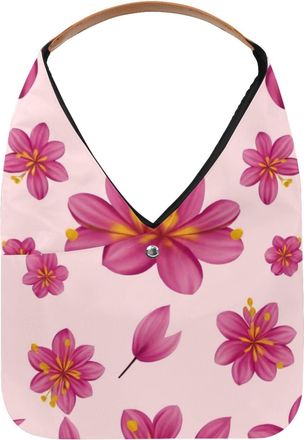 Generic Colorful Flowers Reusable Lightweight Grocery Bags - Foldable Into Compact Pouch, Washable & Sturdy, Multipurpose for Shopping and Travel