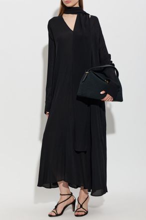 Toteme Dress With Decorative Scarf, Womens, Black