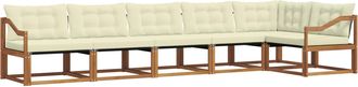 vidaXL Conjunto De Sof&aacute;s De Exterior 6 Uds. Natural Y Crema Vidaxl