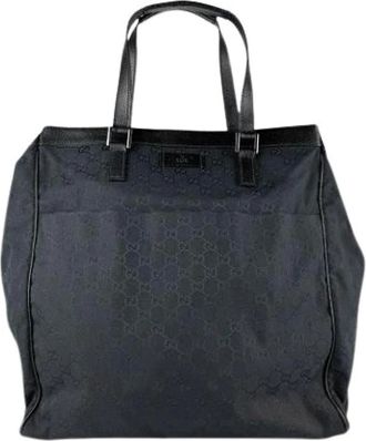 Gucci Pre-owned Tote Bags, male, Black, Size: ONE SIZE Pre-owned Canvas Tote Bag