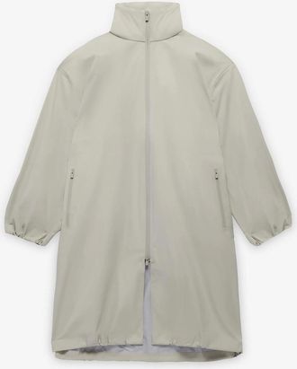 adidas Mens Solid Patterned Zipped Pocket Woven Cuff Parka Coat - Cream - Size: 40/Regular