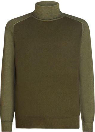 Etro Pegaso-embroidered roll-neck jumper - men - Virgin Wool - M - Green