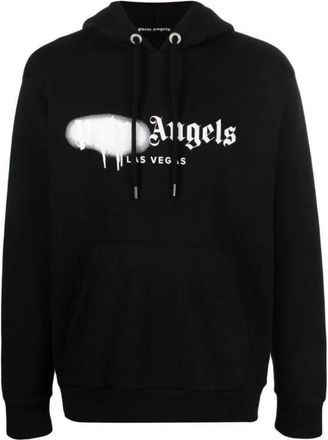 Palm Angels Las Vegas Spray Paint Logo Black Hoodie