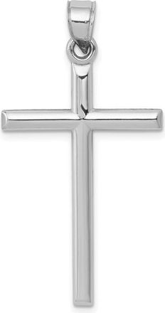 Diamond2Deal 14k White Gold Hollow Cross Pendant