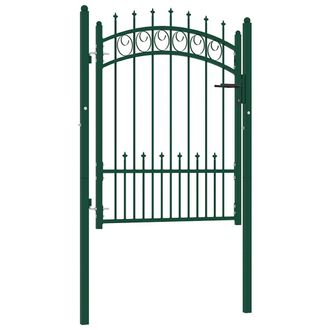 vidaXL Puerta De Valla Emmen Con Pinchos De Acero, 104 X 109,5 Cm, Verde Vidaxl
