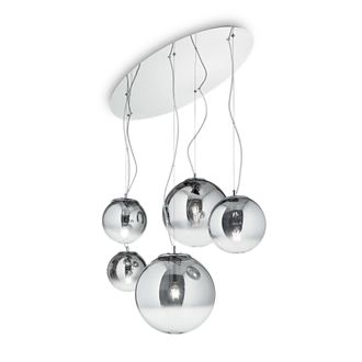 Netlighting Mapa 5 Light Cluster Ceiling Pendant Chrome Shade in Grey